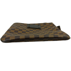 Louis Vuitton Brooklyn Flat Pochette Damier Ebene Brown Gold Tone Hardware