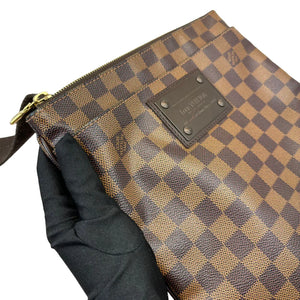 Louis Vuitton Brooklyn Flat Pochette Damier Ebene Brown GHW LeidiDonna Luxe Inc