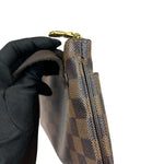 将图片加载到图库查看器，Louis Vuitton Brooklyn Flat Pochette Damier Ebene Brown GHW
