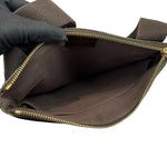 Charger l&#39;image dans la galerie, Louis Vuitton Brooklyn Flat Pochette Damier Ebene Brown Gold Tone Hardware
