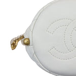 将图片加载到图库查看器，Chanel Pearl Drawstring Bucket Mini Calfskin Quilted White GHW
