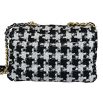 Charger l&#39;image dans la galerie, Chanel 19 Flap Large Ribbon Houndstooth Tweed Black White MHW
