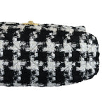 Charger l&#39;image dans la galerie, Chanel 19 Flap Large Ribbon Houndstooth Tweed Black White MHW
