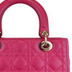 Load image into Gallery viewer, Christian Dior Medium Lady Dior Lambskin Cannage Pink GHW
