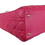 将图片加载到图库查看器，Christian Dior Medium Lady Dior Lambskin Cannage Pink GHW
