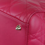 将图片加载到图库查看器，Christian Dior Medium Lady Dior Lambskin Cannage Pink GHW
