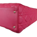 将图片加载到图库查看器，Christian Dior Medium Lady Dior Lambskin Cannage Pink GHW
