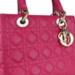 Load image into Gallery viewer, Christian Dior Medium Lady Dior Lambskin Cannage Pink GHW
