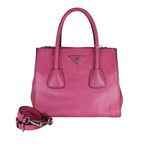 Charger l&#39;image dans la galerie, Prada Twin Pocket Leather Satchel Pink Silver Tone Hardware
