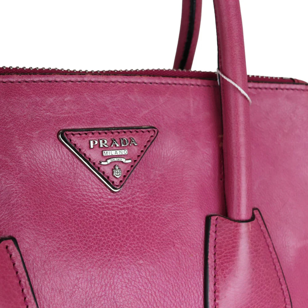 Prada Twin Pocket Leather Satchel Pink SHW