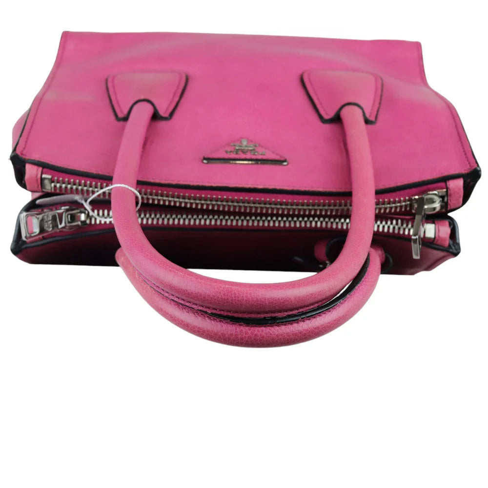 Prada Twin Pocket Leather Satchel Pink SHW