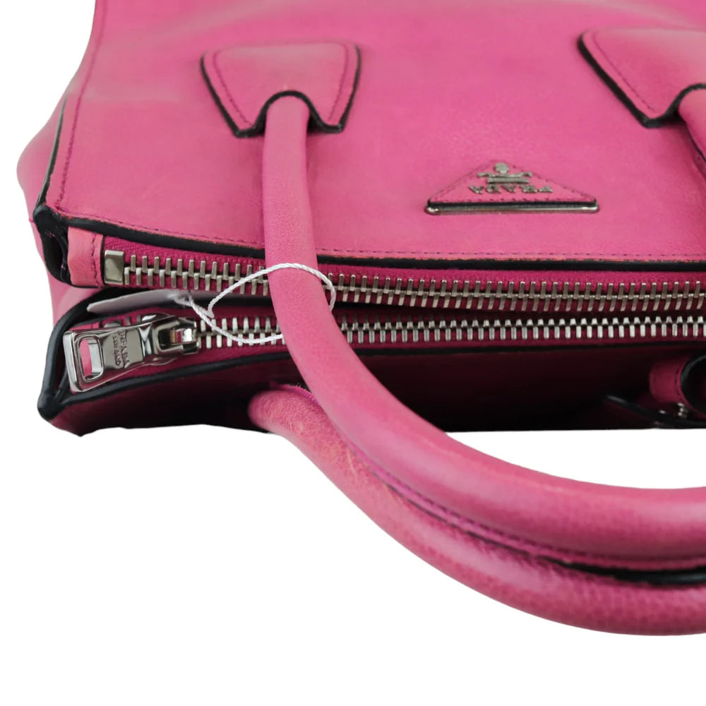 Prada Twin Pocket Leather Satchel Pink SHW