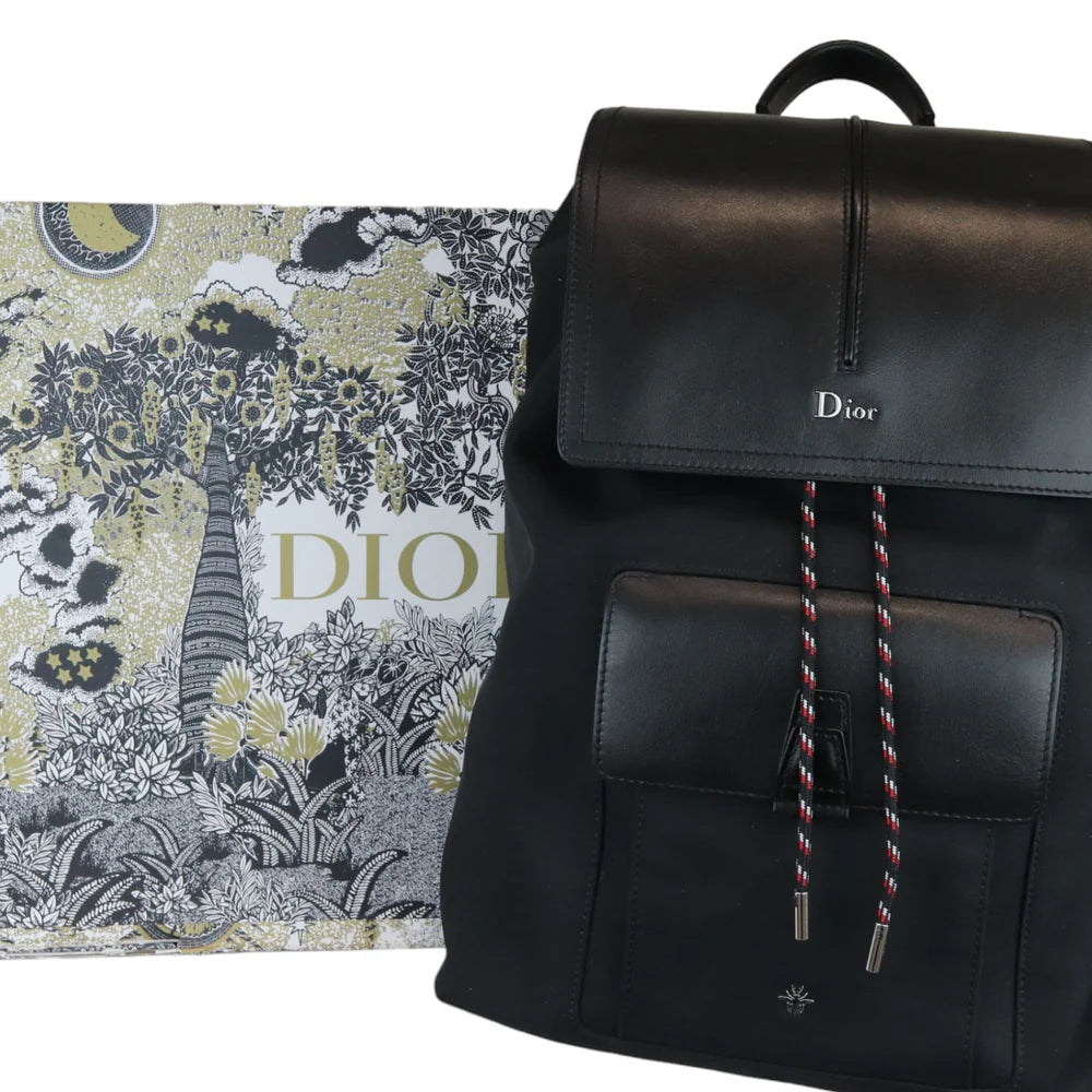 Christian Dior Motion Backpack Calfskin Nylon Black SHW