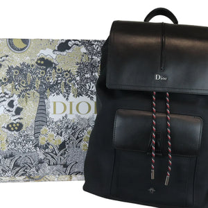 Dior black calfskin backpack online