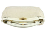 将图片加载到图库查看器，Fendi Peekaboo Iconic Satchel Mini Shearling Shiny White GHW
