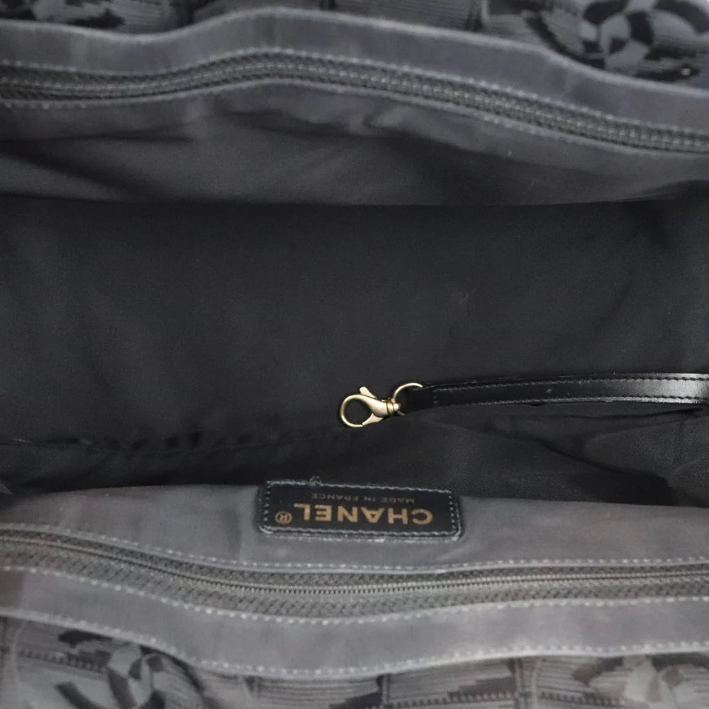 Chanel Travel Tote Medium Nylon Black Gold Tone Hardware