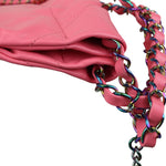 将图片加载到图库查看器，Chanel 22 Drawstring Rainbow Hardware Calfskin Quilted Pink
