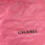 将图片加载到图库查看器，Chanel 22 Drawstring Rainbow Hardware Calfskin Quilted Pink
