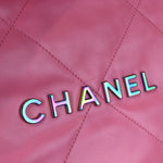 Charger l&#39;image dans la galerie, Chanel 22 Drawstring Rainbow Hardware Calfskin Quilted Pink
