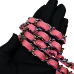 将图片加载到图库查看器，Chanel 22 Drawstring Rainbow Hardware Calfskin Quilted Pink
