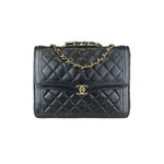 将图片加载到图库查看器，Chanel Vintage Single Flap Small Calfskin Black GHW
