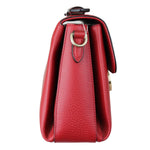 将图片加载到图库查看器，Gucci Dollar Interlocking G Top Handle Medium Calfskin Red Gold Hardware
