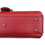 将图片加载到图库查看器，Gucci Dollar Interlocking G Top Handle Medium Calfskin Red Gold Hardware
