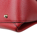 将图片加载到图库查看器，Gucci Dollar Interlocking G Top Handle Medium Calfskin Red Gold Hardware
