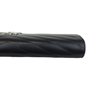 Saint Laurent Wallet On Chain Cassandre Black Grained Calfskin