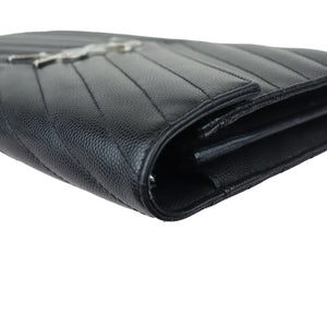 Saint Laurent Wallet On Chain Cassandre Black Grained Calfskin