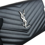 Charger l&#39;image dans la galerie, Saint Laurent Wallet On Chain Cassandre Black Grained Calfskin
