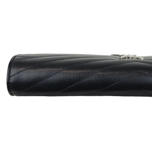 Saint Laurent Wallet On Chain Cassandre Black Grained Calfskin