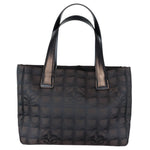 Load image into Gallery viewer, Chanel Vintage Travel Line PM Tote Nylon Black Brown SHW
