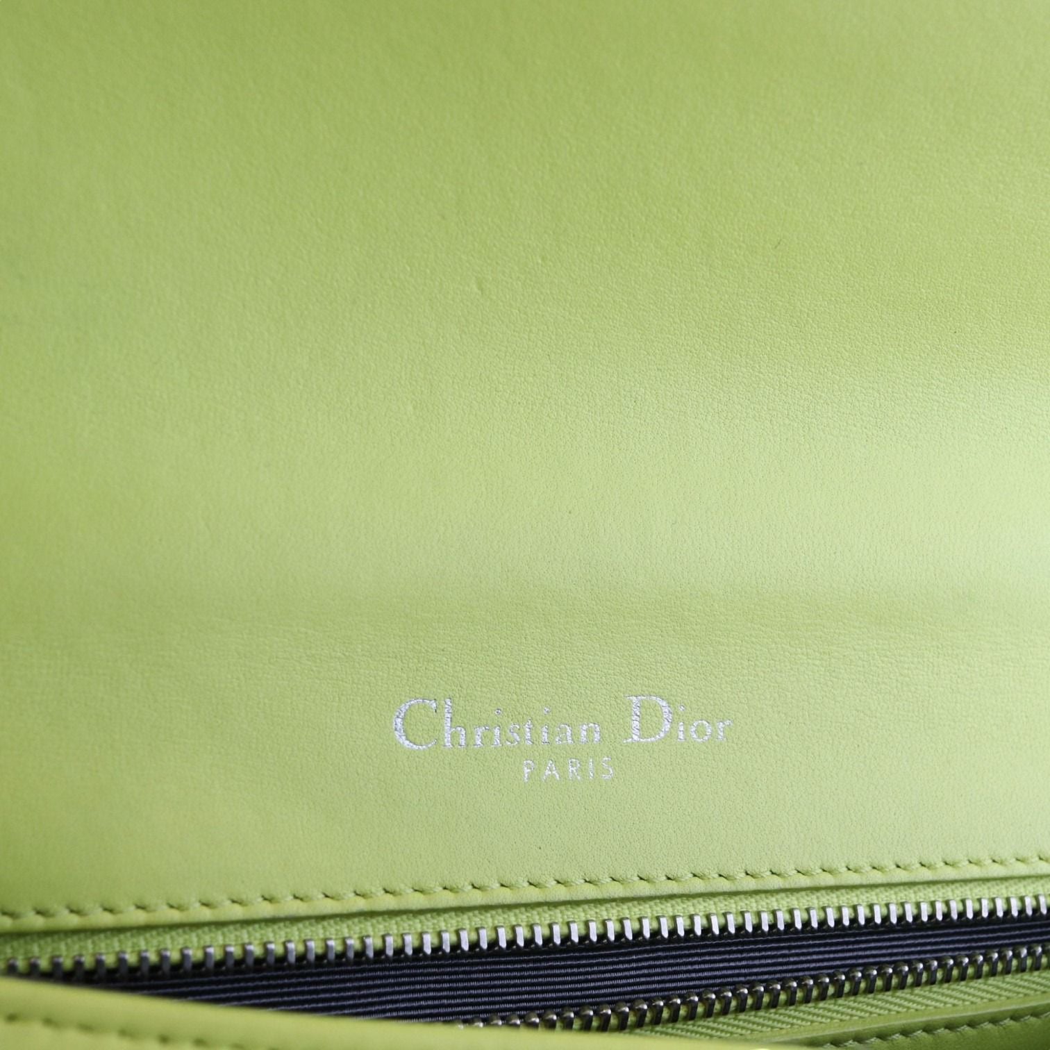 Christian Dior Diorama Flap Medium Calfskin Yellow SHW