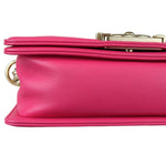 将图片加载到图库查看器，Chanel Leboy Flap Small Calfskin Quilted Pink GHW
