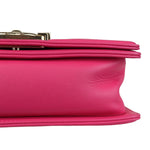 将图片加载到图库查看器，Chanel Leboy Flap Small Calfskin Quilted Pink GHW
