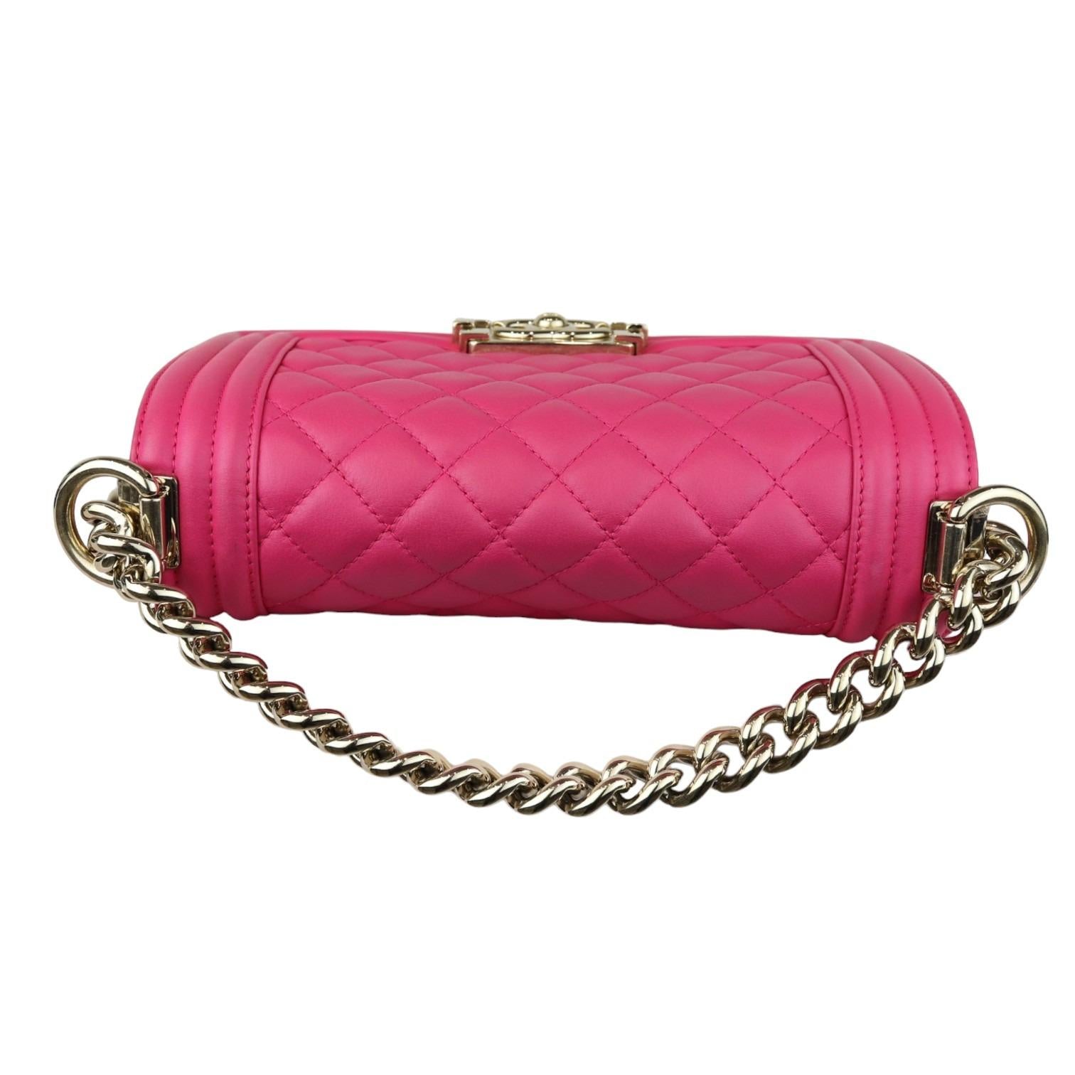 Chanel Leboy Flap Small Calfskin Quilted Pink GHW