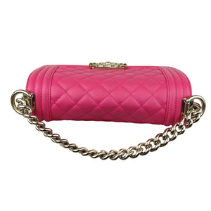 Chanel Leboy Flap Small Calfskin Quilted Pink GHW