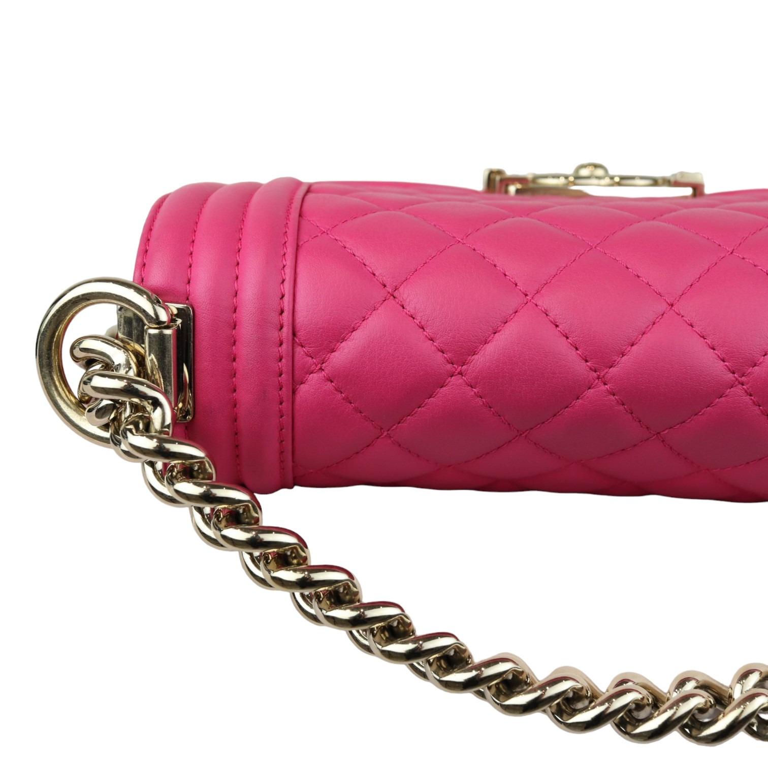 Chanel Leboy Flap Small Calfskin Quilted Pink GHW