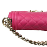 将图片加载到图库查看器，Chanel Leboy Flap Small Calfskin Quilted Pink GHW
