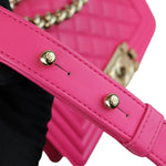 将图片加载到图库查看器，Chanel Leboy Flap Small Calfskin Quilted Pink GHW
