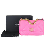 将图片加载到图库查看器，Chanel 19 Flap Small Lambskin Quilted Pink Mixed Hardware
