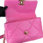 Charger l&#39;image dans la galerie, Chanel 19 Flap Small Lambskin Quilted Pink Mixed Hardware
