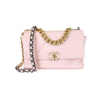 将图片加载到图库查看器，Chanel 19 Flap Large Lambskin Quilted Light Pink Mixed Hardware
