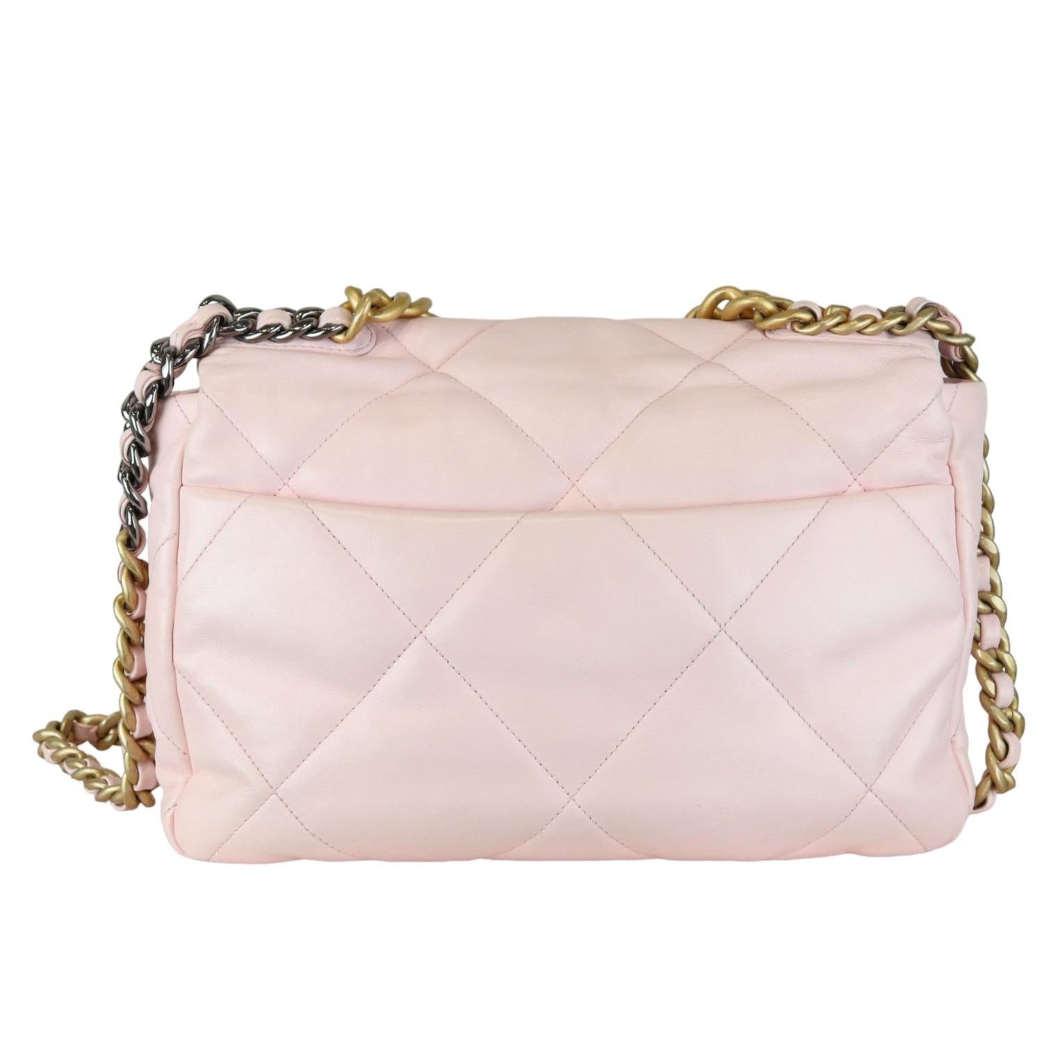 Chanel 19 Flap Large Lambskin Quilted Light Pink Mixed Hardware