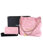 Load image into Gallery viewer, Chanel 22 Small Shiny Calfskin Quilted Pink GHW
