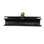 将图片加载到图库查看器，Saint Laurent YSL Kate Tassel Chain Wallet Calfskin Crocodile Embossed Black GHW
