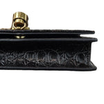 将图片加载到图库查看器，Saint Laurent YSL Kate Tassel Chain Wallet Calfskin Crocodile Embossed Black GHW
