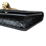 将图片加载到图库查看器，Saint Laurent YSL Kate Tassel Chain Wallet Calfskin Crocodile Embossed Black GHW
