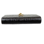 将图片加载到图库查看器，Saint Laurent YSL Kate Tassel Chain Wallet Calfskin Crocodile Embossed Black GHW
